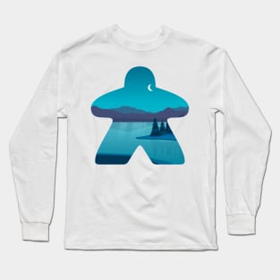Night Time Board Game Meeple Long Sleeve T-Shirt